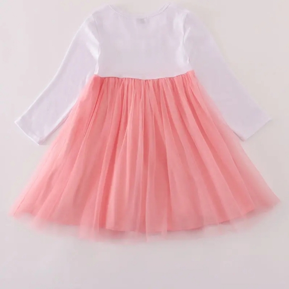 Abby & Evie Charming Princess Long Sleeve Dress in Pink and White Sz 2T - Picture 4 of 5